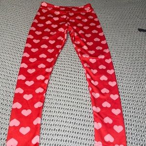 Valentine’s Day heart leggings fleece lined